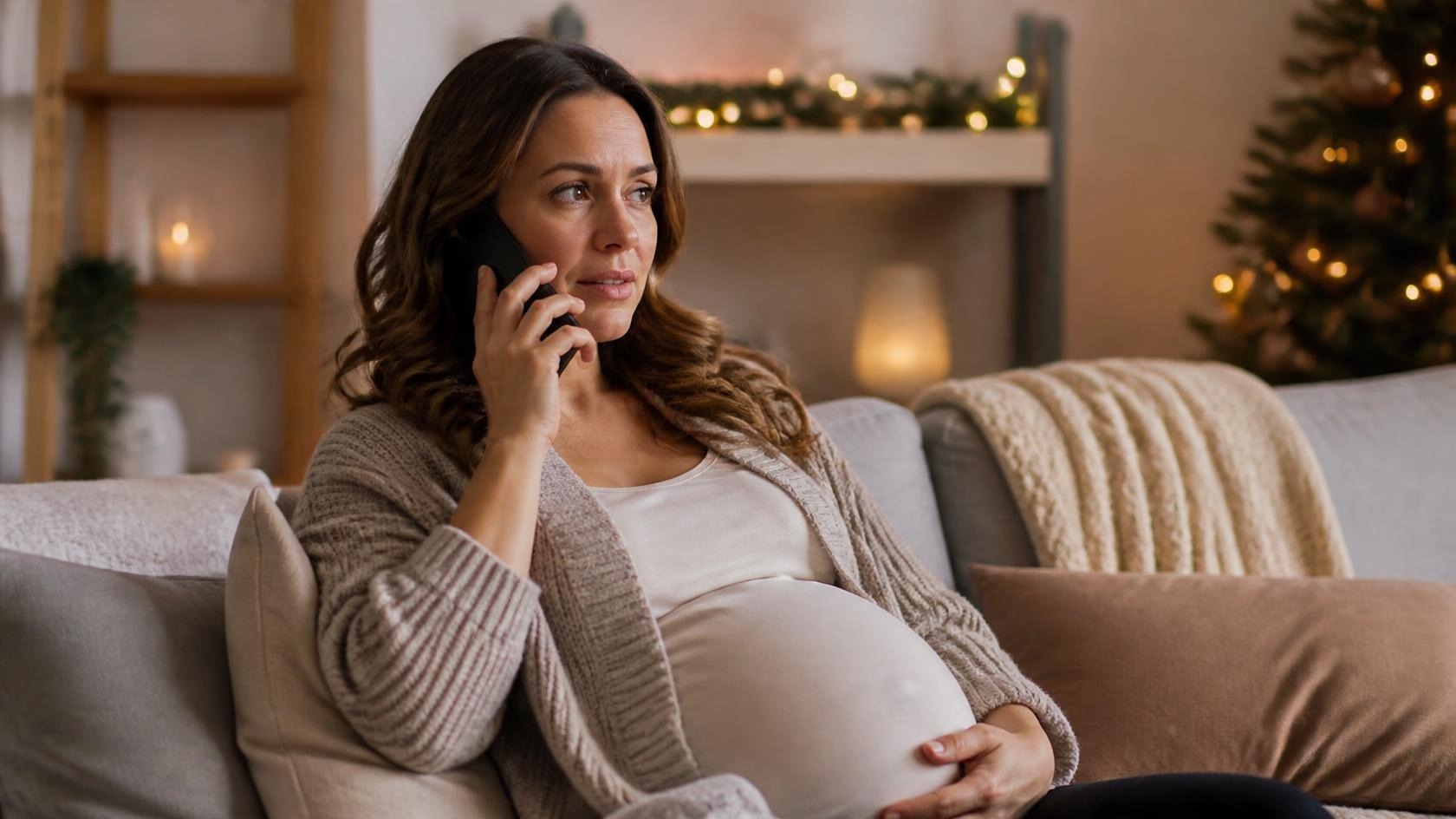 Woman calling her doctor's office from home during the holidays